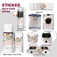 MATA MESIN Sticker Sticker Fridge Stove Washing Machine 1 2 Door Eye Tube Rice Cooker Dispenser Ac Leaf motif aesthetic Decoration MG