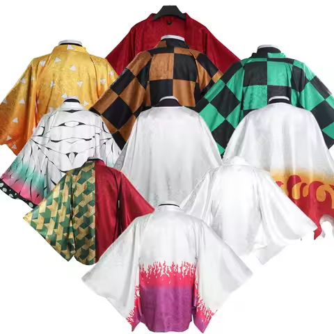 Kamado Tanjirou brocart Cosplay Cape Kochou Shinobu Rengoku Kyoujurou Tomioka Giyuu Haori Yukata déc