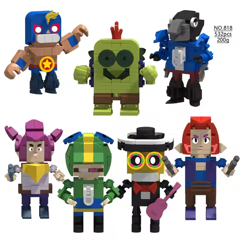 Mini Anime Brawl Stars Figures Pack Fashion Original Decorations Cartoon Heroes Model Dolls Boys Chr