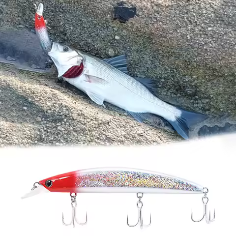 130F Ultra Long Casting Floating Wobbler Minnow Hard Bait 130mm 23g Flounder Sea Bass Saltwater Sea 