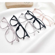 LIGHT PLASTIC FLEXIBLE SQUARE FRAME GLASSES SUITABLE FOR MEN AND Wanita 21351