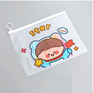 Set Pouch Zip Lock Motif Kartun Lucu - Tas Multifungsi Transparan