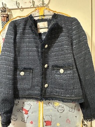 日本Apuweiser-riche 藍色粗花呢外套