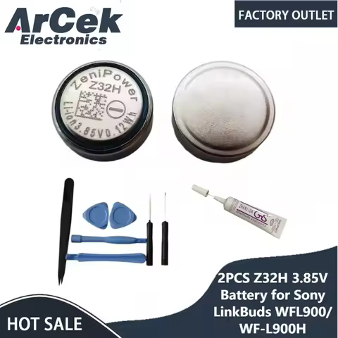 2PCS Zenipower Z32H 3.85V Battery for Sony LinkBuds WFL900/H WF-L900 WF-SB700N WF-XB700 Truly Wirele