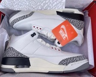 💯正品  Air Jordan 3 “White Cement Reimagined” 做舊 潮流 白水泥 復古籃球鞋 白灰 2023年版