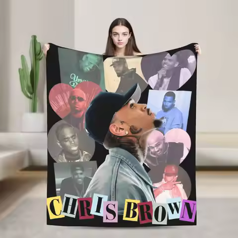 Chris Brown 11 11 Tour Flannel Blanket Winter Super Soft Bedding Throws for Girls Boys Home Decor Be