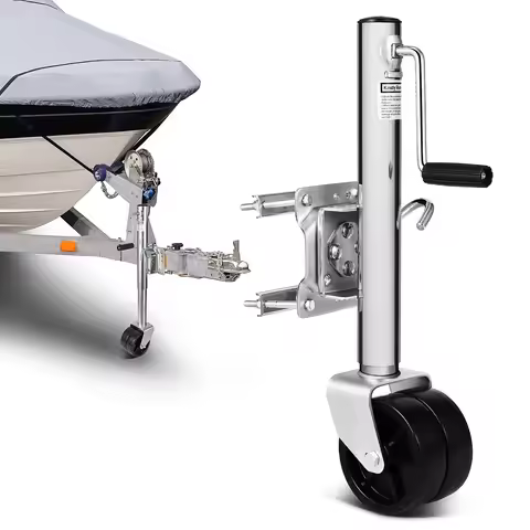 1500 lbs Trailer Jack with Dual Wheel, Heavy Duty Swivel Boat Trailer Jack, 13" Lift, Dual Wheels Tr