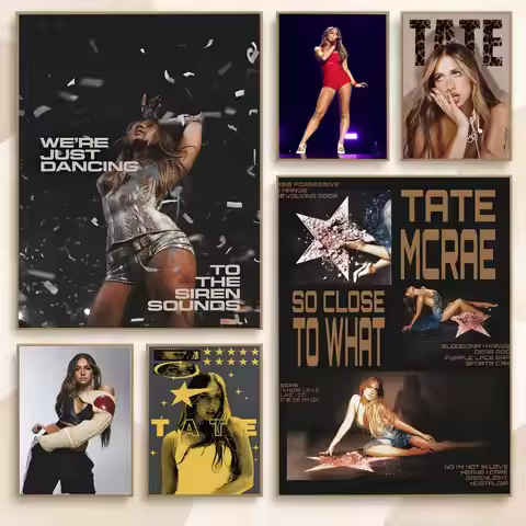 Tate McRae Singer Music Album 90s Retro Iconic Fan Poster Contemporary Wall Art Print for Bedroom & 