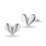 SK Jewellery Sparkling Heart 14K White Gold Earrings