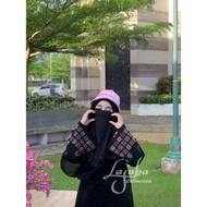 BEST SELLER_ SALE 5.5 Black Abaya with Modern Embroidery DB Motif - ABAYA DUBAI EMBROIDERY - Muslima