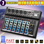 7 Channel USB Digital Karaoke Mixer bluetooth Live Studio Audio Mixing Console Microphone Sound Card for DJ Party KTV AC 220V