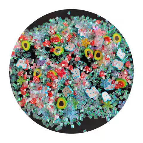 Cartoon Cat Mix Avocado Strawberry Hot Clay Sprinkles With Flower Sequins Bingsu Beads for Crafts Po