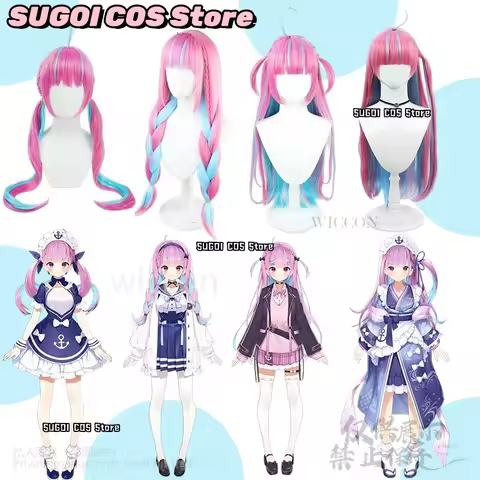 Anime Virtual YouTuber VTuber Hololive Cosplay Minato Aqua Costume Y2K Girl Cos Wig 6 Styles Resista