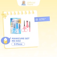 Pureen Manicure Set Scissors/Nail Clippers/Nail File - 3 Pieces NS-G02