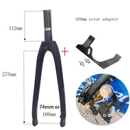 SILVEROCK MINI-01D Carbon Fork 20in Plus 406 22" 451 Caliper Brake Disc Brake O.L.D 74mm 100mm 28.6mm Flat Mount for JAVA FNHON TERN Crius Tyrell Folding Bikes