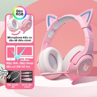 Tai Nghe Mèo Chụp Tai Chơi Game Onikuma K9 Hồng Có MicCho Pc Laptop Máy TínhTay Headphone Bluetoot