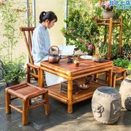 陋石坊中式庭院花園茶桌戶外椅子露天陽臺小茶幾涼亭休閒桌椅套件