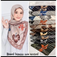 (New Arrival) Tudung Bawal Satin Printed Laimizz Bidang 45