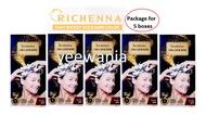 (40g x 5 boxes) Richenna (3 Minutes) HI-SPEEDY Korea (2 in 1) Gold Perfume Shampoo Hair Dye (Season 