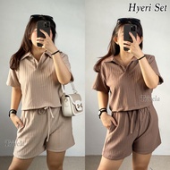 Hyeri POLO SHORT Set - Women's Thick Rib Knit Suit - Women's Set - SJJ