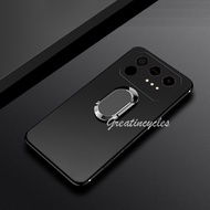 Classic Black Soft TPU Casing For IIIF150 Raptor Phone Case With Car Magnetic Metal Ring Holder Stan