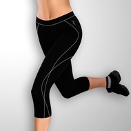 Cherilon Dansmate เชอรีล่อน แดนซ์เมท กางเกงกีฬา กางเกงออกกำลังกาย กางเกงขา 4 ส่วน ป้องกัน UV สีดำ OMPN-PCA009-BL