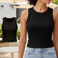 Lovito Women's Summer Essential Sleeveless Tank Top L77ED011
