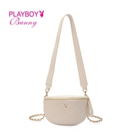 [CLEARANCE]-PLAYBOY Ladies Chain Sling Bag - Beige BNB 8330-4