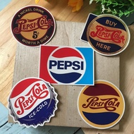 Vintage pepsi Sticker Waterproof Coating Vertical Pattern Die Cut Stick Luggage Notebook Phone Case 