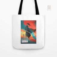 Samurai Blue Eye Canvas Tote Bag V44