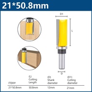 XCAN เครื่องตัด12Mm เทมเพลตบานพับ Router Bit Straight End Mill ขอบสีแดง Tenon งานไม้เครื่องมือ