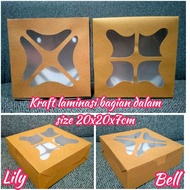 Kraft laminated window Box 20x20x7cm