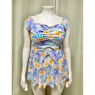 Plus Size Two Piece Swimsuit Bikini Set with Mesh 2XL