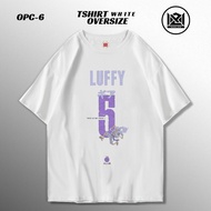 Exhaust.Clo TSHIRT WHITE OVERSIZE LUFFY Number Six COTTON COMBED24S LUFFY TSHIRT
