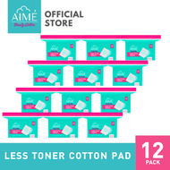 AIME สำลีแผ่น Less Toner Cotton Pad กิน Toner น้อยลงอ่อนโยนต่อผิว (12 กล่อง) (240 แผ่น/กล่อง)
