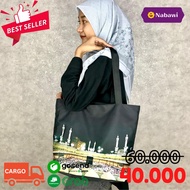 Large Size Makkah Madinah Motif Printing Tote Bag, Hajj and Umrah Souvenir Bag