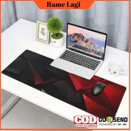 Kimsnot Mouse Pad Rubber Stitched Edge Red Black Abstract 300x800x3 mm - K-38 - Black/Red - 7CAN0FBQ