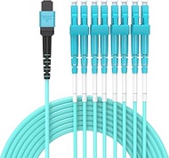 3M MPO/MTP to 8 x LC (4 Duplex) 8 Strands Breakout Cable,QSFP 40GBase-SR4, OM3 Fanout Fiber Optic Ca