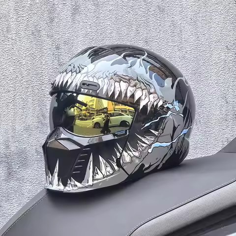 ORZ New Scorpion Retro Motorcycle Cascos Moto Locomotive Personality Multi-purpose Combination Helme