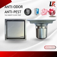 Living Fair - 15x15cm Anti Smell Floor Trap Tile Insert Floor Trap Stainelss steel Floor Trap