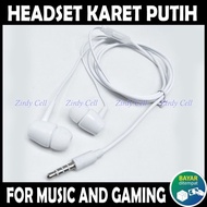 Earphone Gaming Karet Putih Buat HP ITEL P40 A27 A49 A26 Headset