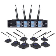 UHF 8 Wireless Microphone System Conference Kit 8 Desktop Table Wireless Mic