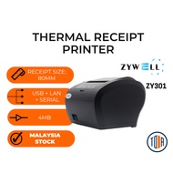 Zywell ZY301 Thermal Receipt Printer 80mm (USB+Serial+Lan) POS Printer