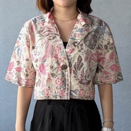 印尼蠟染短袖西裝外套 RATNA - 多彩粉 - RAT007