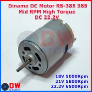 Dynamo DC Motor RS385 RS 385 DC 22.2V Mid RPM Speed High Torque