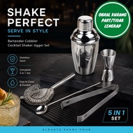 [OUT OF STOCK SALE] Bartender Cobbler Cocktail Shaker Jigger Set 350ml - AY8837