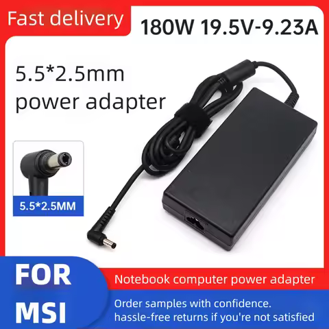 180W 19.5V 9.23A 5.5*2.5MM AC Charger Laptop Adapter for MSI GS63 GS65 GS66 GS73VR GF65 GS43VR 7RE M