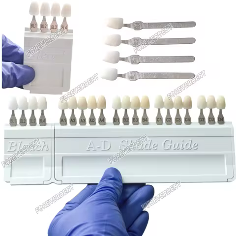 Dental 20Colors Detachable Bleached A-D Shade Guide Bleach Chart 4/20 Colors Teeth Whitening Based V