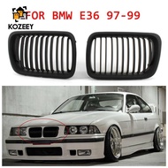 [KOZEEY] Exterior front hood Grill cover bonnet For BMW E36 97-99 3Series Gloss, Black