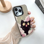 For OPPO Reno 5F 5 7z 8z 8T 5G 7 8 Pro Black cat hiding among clouds pattern phone case